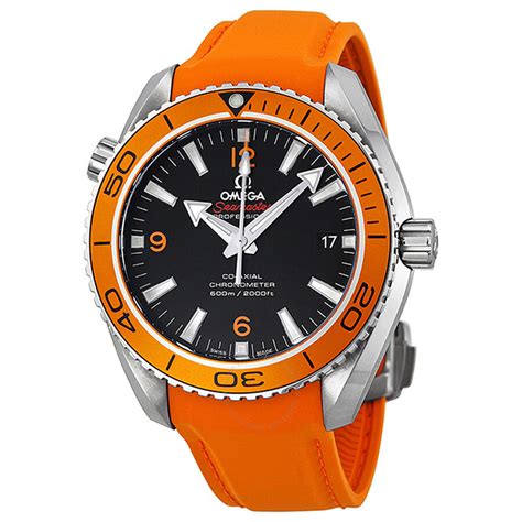 omega seamaster planet ocean orange black strap|omega seamaster planet ocean chronometer.